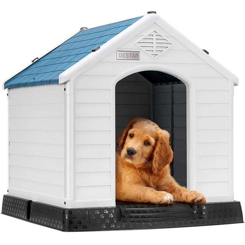 vivohome Blue/White Plastic Insulated Dog House & Reviews Wayfair